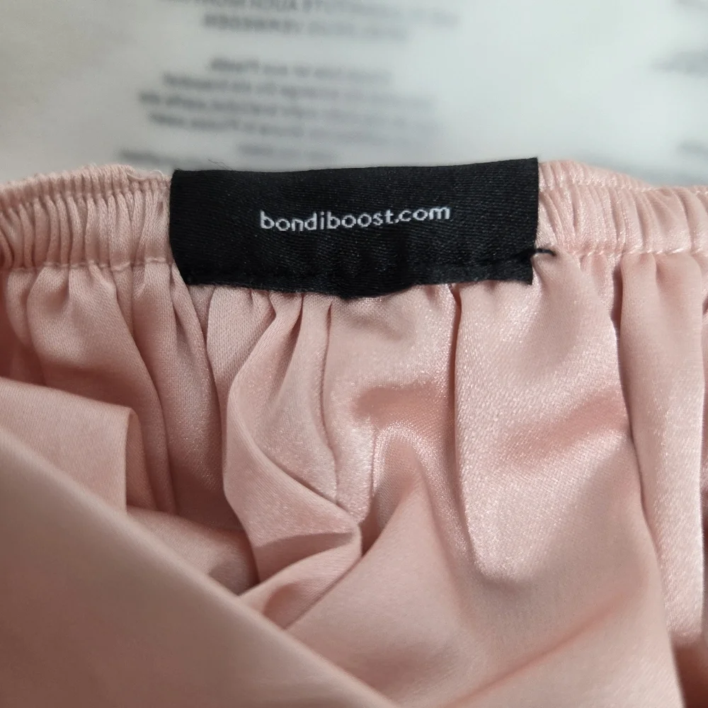 BondiBoost Pink Satin Hair Wrap Turban for Frizz-Free Hair - NIP